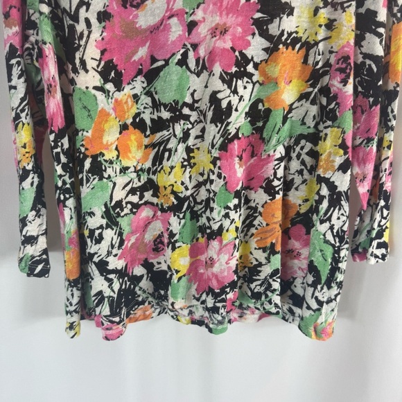Lauren Ralph Lauren Floral Linen Top Long Sleeve Lightweight Plus Size: XL - Picture 4 of 10